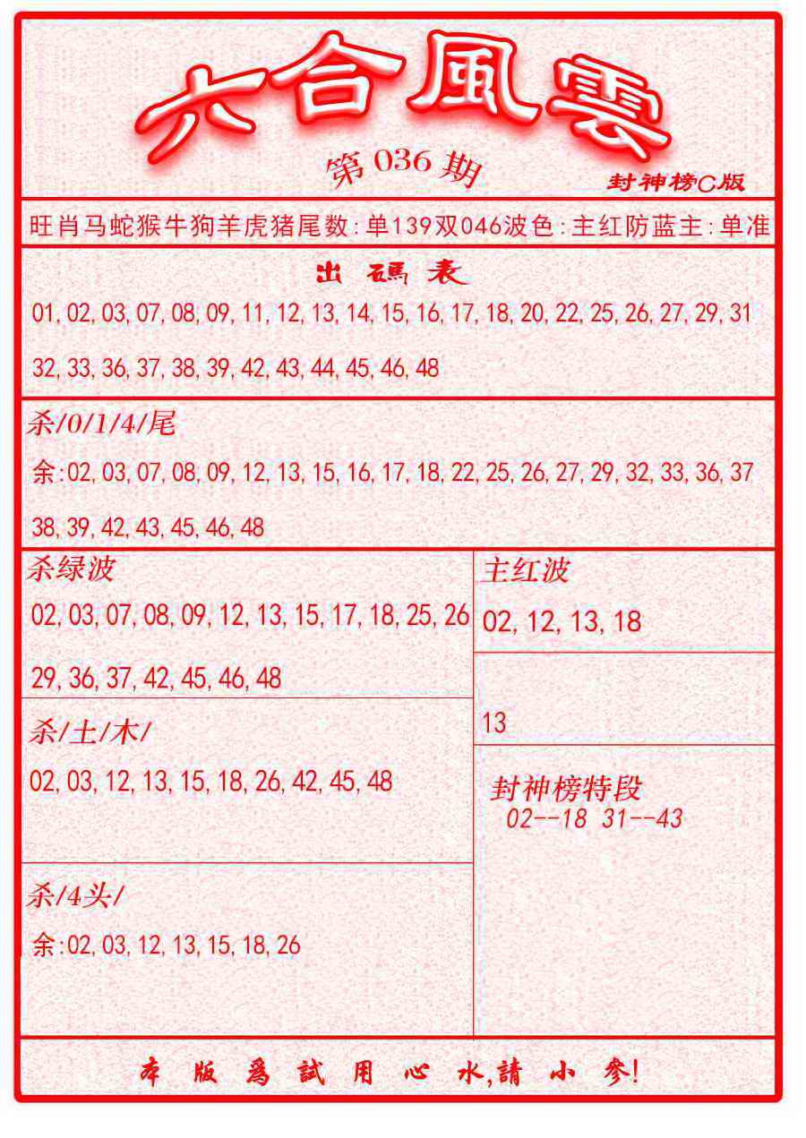 036期六合风云B面[图]